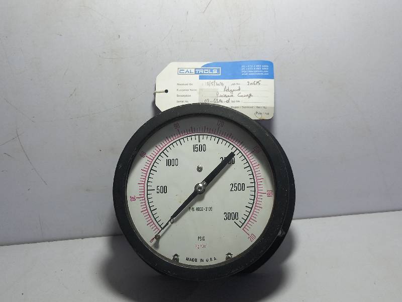 CALTROLS PRESSURE GAUGE 0-3000PSIG 0 -210 KG/cm3