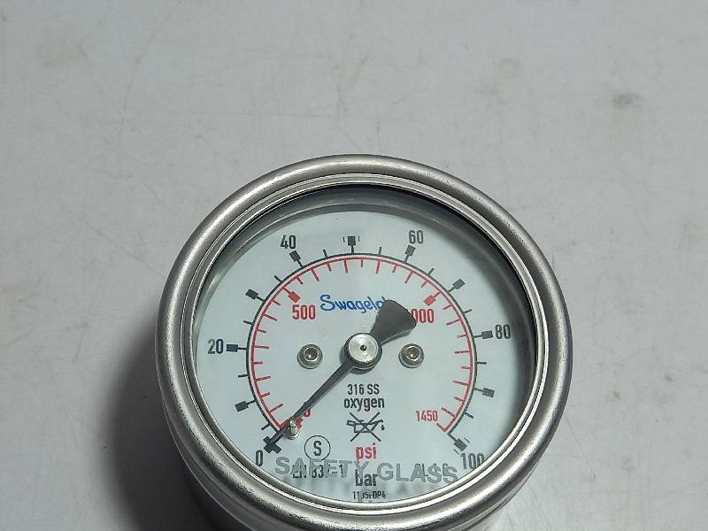 SWAGELOK PGI-63S-PG100-LAQ1-ABN  GAUGE, PRESSURE, 63MM, 0-100 BARG,