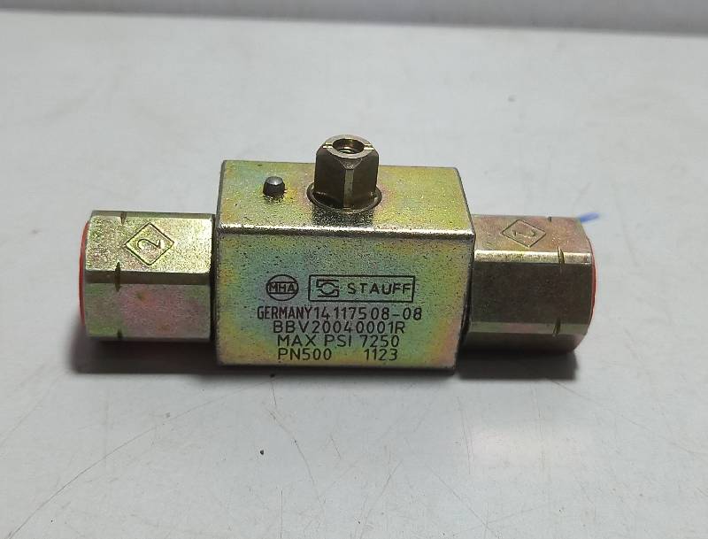 STAUFF 14117508-08 BALL VALVE MAX PSI 7250 PN500 1123