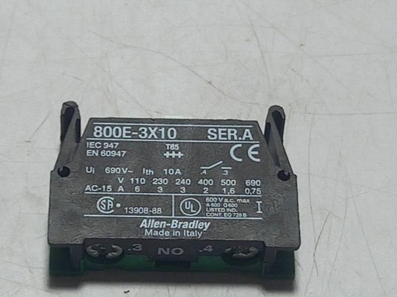 ALLEN BRADLEY 800E-3X10 CONTACT BLOCK A GREEN  