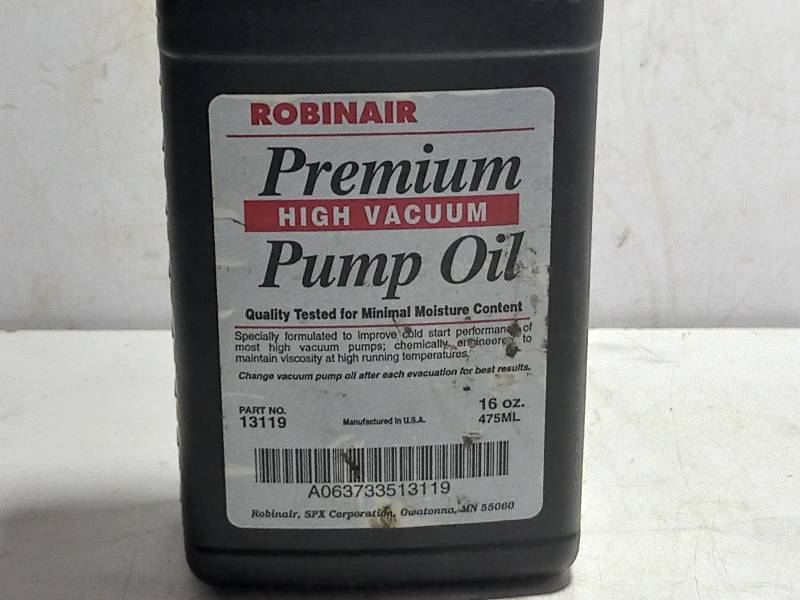 ROBINIAR 13204  PREMIUM HIGH VACCUM PUMP OIL 