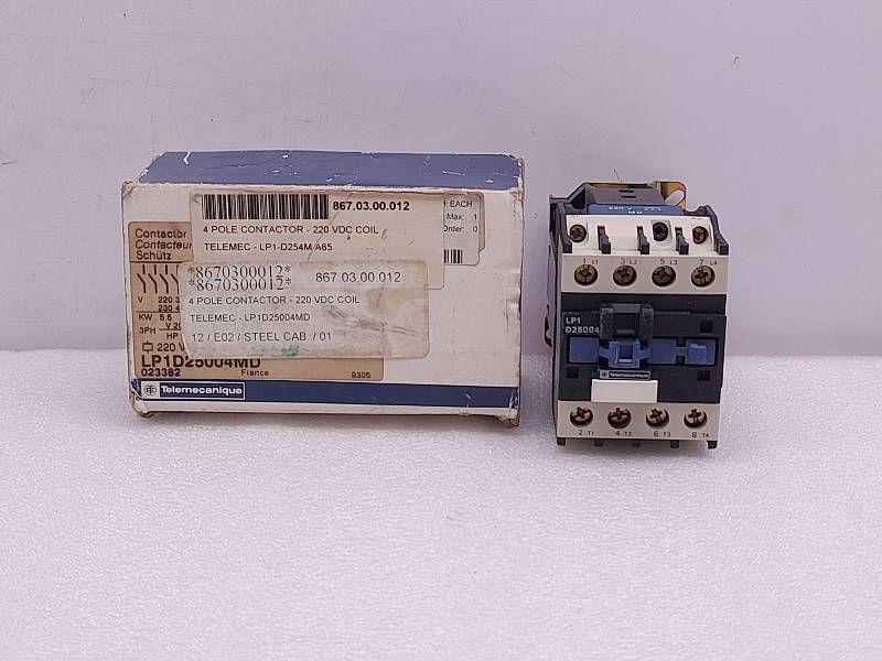 TELEMECANIQUE LP1D25004MD  4 POLE CONTRACTOR  220VDC COIL  Aux.Cont. A600 P600 