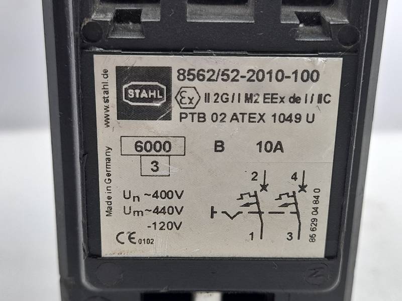 STAHL 8562/52-2010-100  CIRCUIT BREAKER 10A 400V 440V 120V 