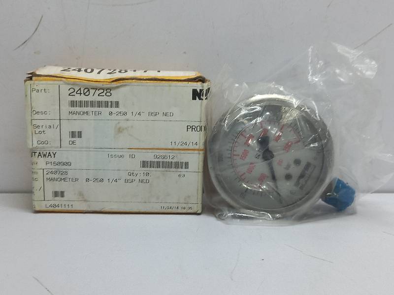 PARKER 240728  MANOMETER  0-250bar 0-3500 psi 