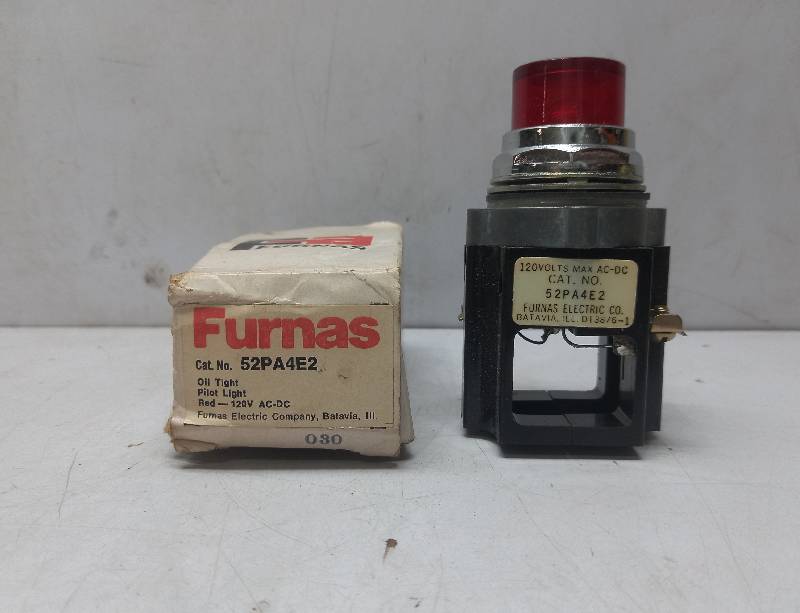 Furnas Electric 52PAE2  Red Pilot Light  120Volts max. AC-DC