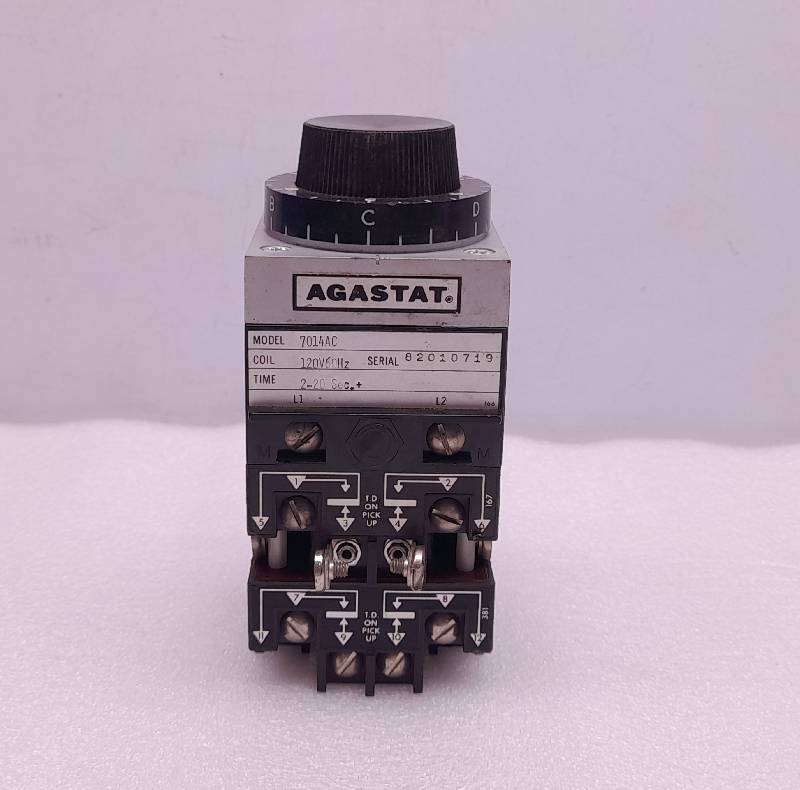 Agastat 7014AC  Time Delay Relay  120V 60Hz  2-20 Sec