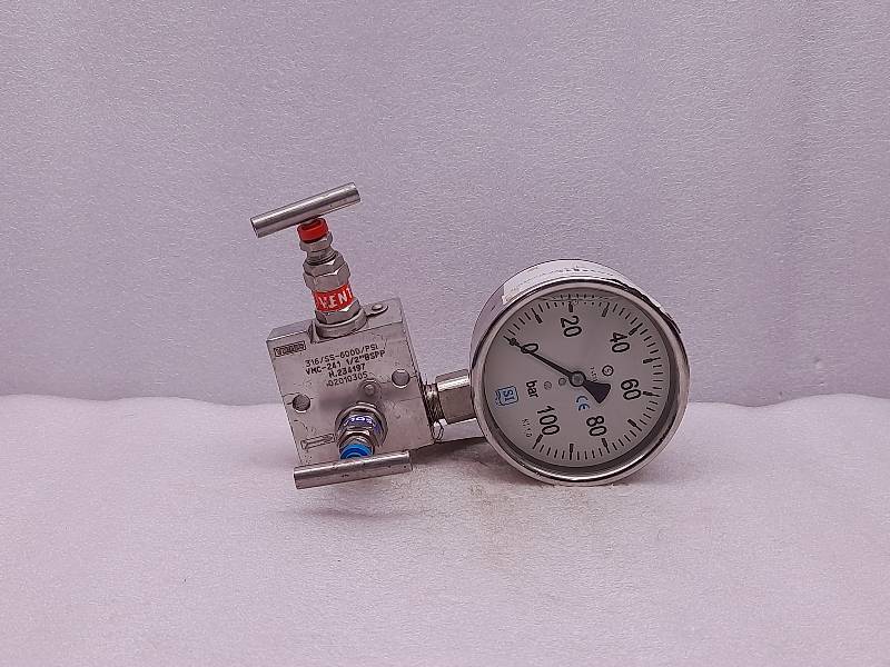 Vimec VMC-241  Manifold Valve With Pressure Gauge  6000PSI