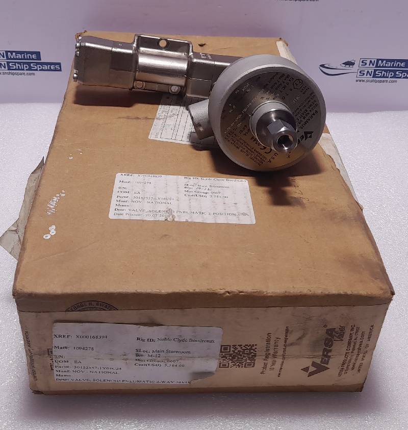 Versa VSG-4332-H2-MS1-XDAS-44-D024 4-Way Brass Valve 24VDC 6W NOV 30152557-1Y04C24