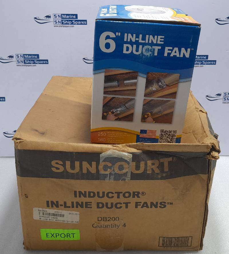 Suncourt DB200 Inductor 6” In-Line Duct Fan 120VAC 60Hz 0.35A