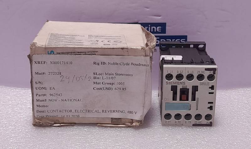 Siemens 3ZX1012-0RH11-1AA1Contactor 480V NOV 962543 3RA1315-8XB30-1AV6 480V