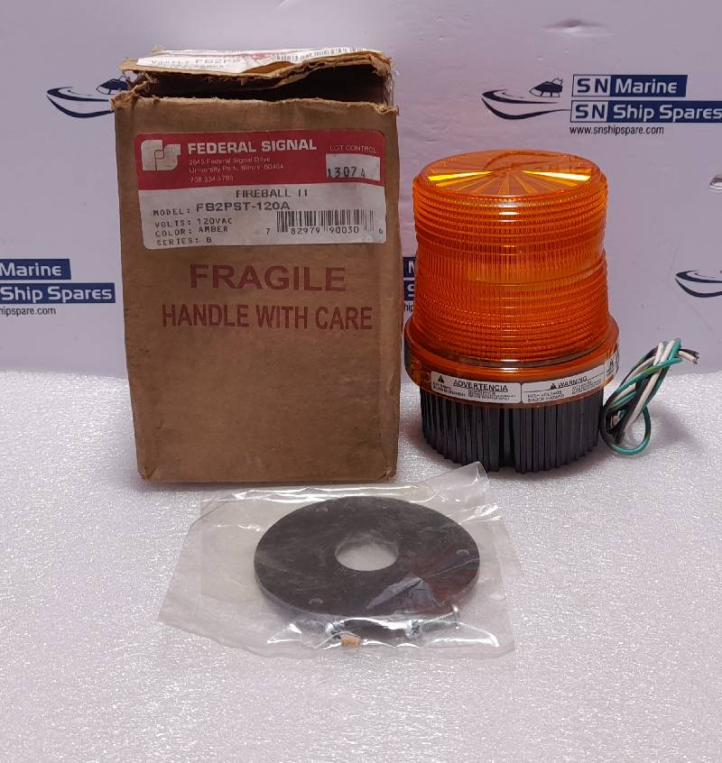 Federal Signal FB2PST-120A Ser B Fireball II Amber Strobe Light FB2PST 120V~ 0.2