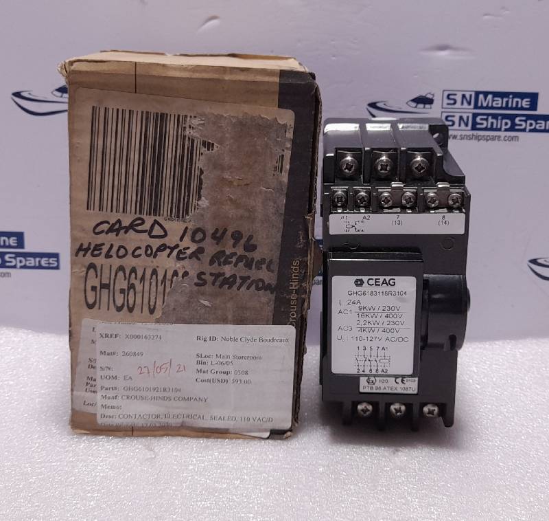 Ceag GHG6183118R3104 Contactor I 24A U 110-127V AC/DC