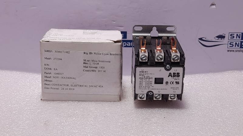 ABB DP40C3P-F Definite Purpose Contactor 3P 24VAC 50/60Hz NOV 1049327