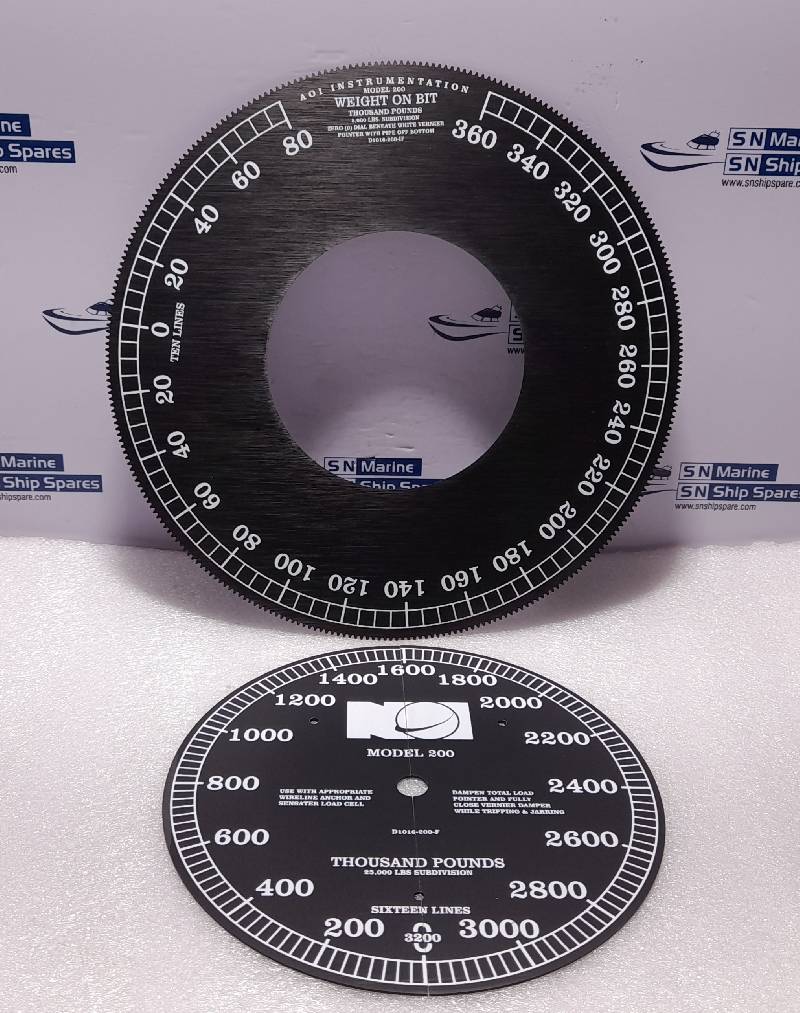 AOI Instrumentation Model 200Gauge Dial Faces NOV D10162001F 80-0-360 0-3200 120-0-600