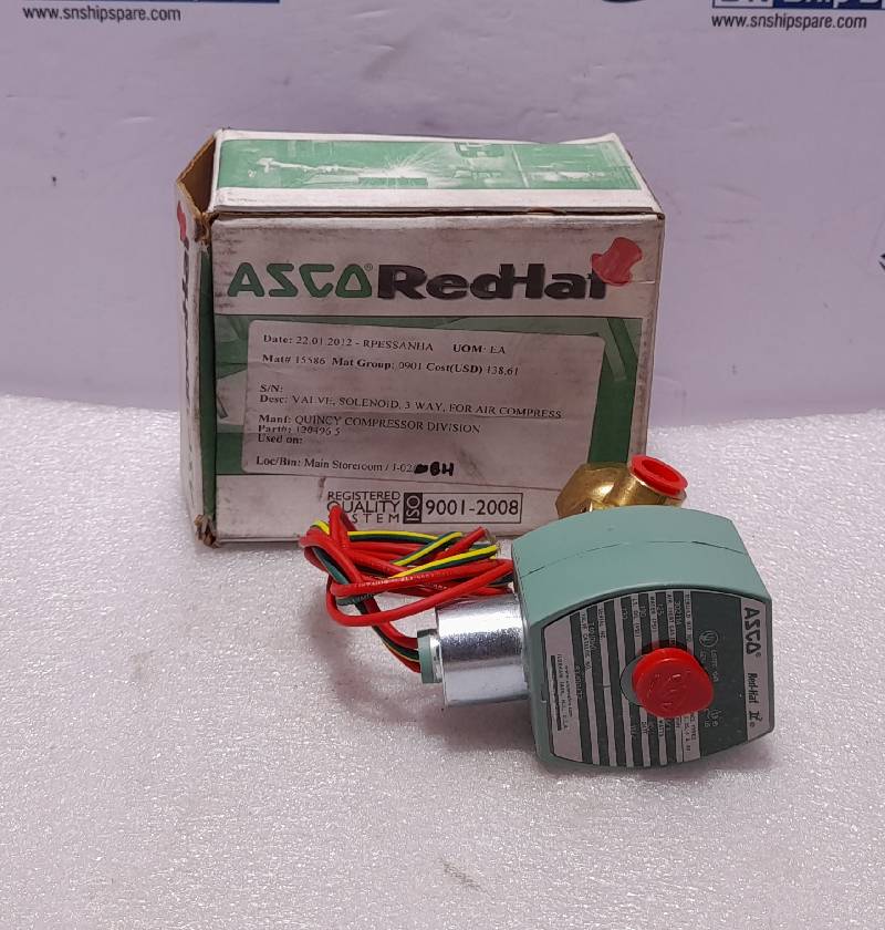 Asco 8320G172 Solenoid Valve MP-C-080 Coil 238610-032-D 110V50Hz 120V60Hz 10.1W