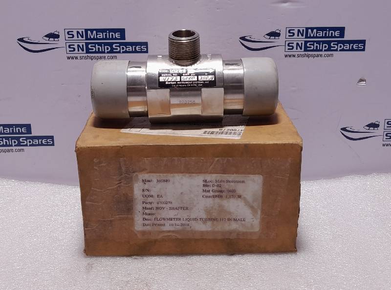 Barton 8023 NOV Shaffer 4700278 Flowmeter Liquid Turbine 1-½” Male