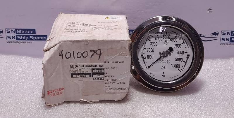 McDaniel Controls 0-10000 PSI ½” NPT Pressure Gauge NOV Varco 4010079