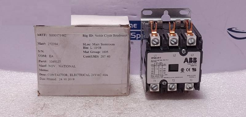 ABB DP40C3P-F Definite Purpose Contactor 3P 24VAC 50/60Hz NOV 1049327