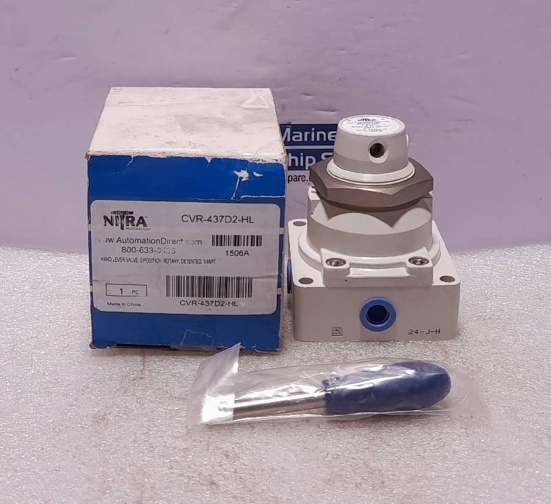 Nitra CVR-437D2-HL Hand Lever Valve 2-Position Rotary Detented ¼NPT 0-145 PSI