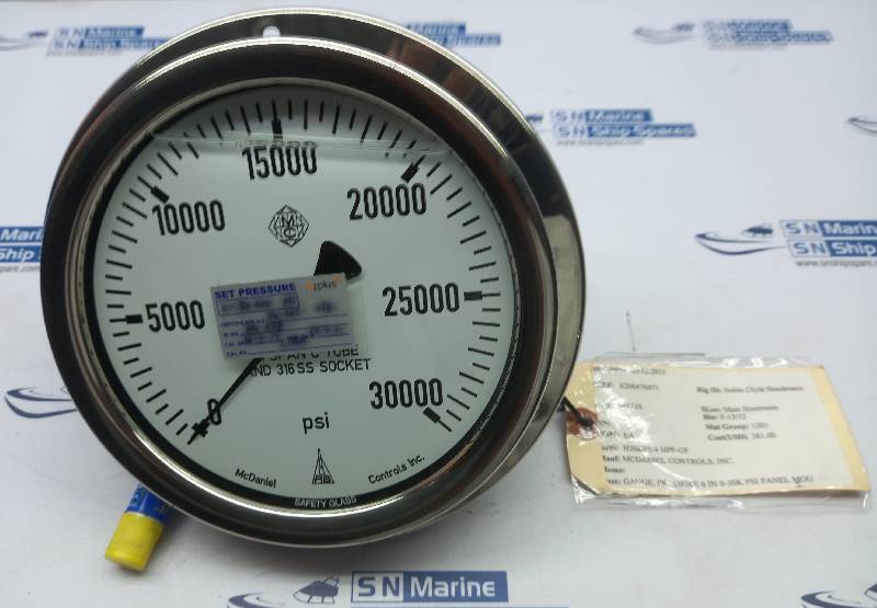 McDaniel H30KP1/4 HPF-GF Pressure Gauge 0-30K Psi Panel