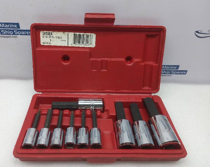 Proto J4900A Set HEX Bit 3/8-1/2 DR 10