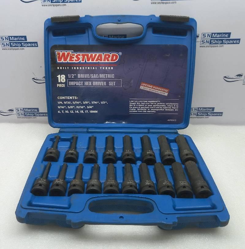 Westward 4PRH3 Impact Hex Driver Set 1/2\