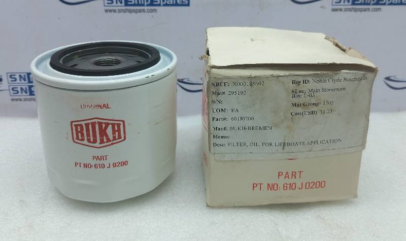 Bukh 601J0200 Oil Filter For Lifeboats Application