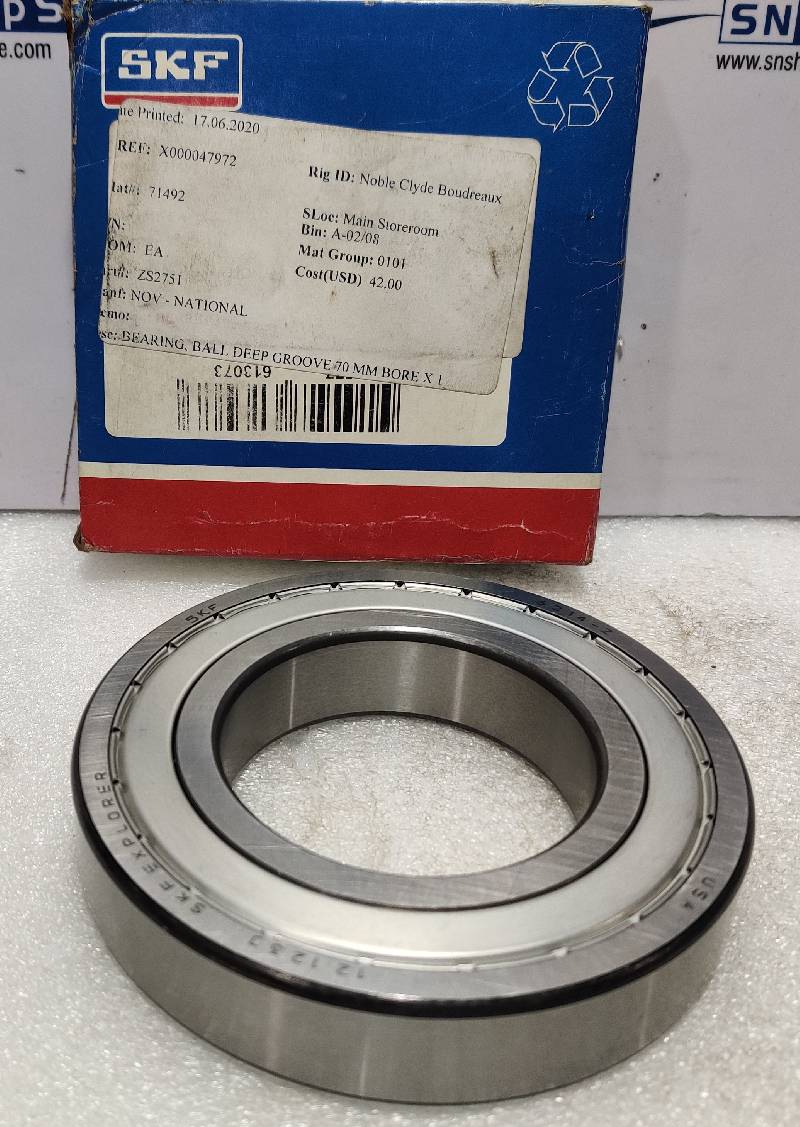 SKF 6214-Z Deep Groove Ball Bearing 70MM NOV ZS2751